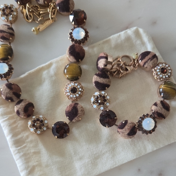 Elegant Brown and Gold Beaded Bracelet and Necklace Set. Marianna - Picture 4 of 4